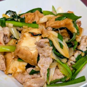 まゆのの作ってみた!投稿(厚揚げとニラ《やみつき♡にんにく味噌炒め》)