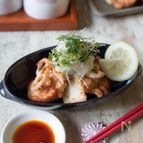 鶏と根菜のカリカリたらこバター・レモンおろし和え