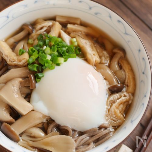体温まる♪きのこあんかけ蕎麦