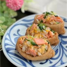 鮭、豆苗、卵で♪春の３色いなり