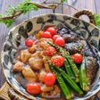 柔らか鶏肉と夏野菜の治部煮風とろみ煮