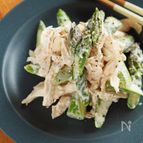 【5分】やわらか鶏とアスパラの梅マヨ和え