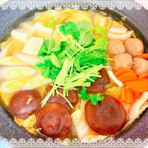 にゃ〜むずの作ってみた!投稿(身体ぽかぽか♡簡単絶品鍋！『鶏つみれのねぎ塩しょうが鍋』)