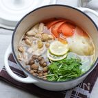 鶏肉と水菜のオリーブオイル鍋