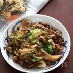 簡単！舞茸とひき肉の甘辛炒め