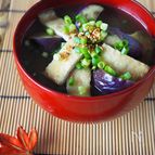 なすと油揚げの味噌汁【減塩味噌汁】