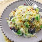 いわし缶とキャベツのレモンクリームスパゲティ