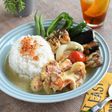 鶏むねで簡単時短！カフェ風チキングリーンカレー＊焼き野菜盛り
