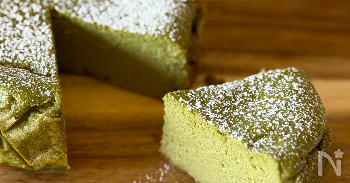 ＜焼くまで5分＞米粉の抹茶チーズケーキ