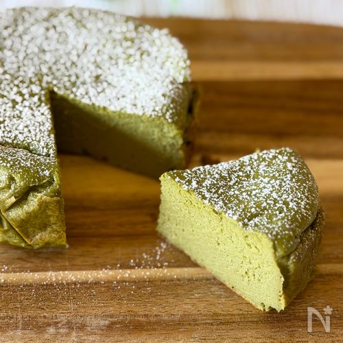 <焼くまで5分>米粉の抹茶チーズケーキ