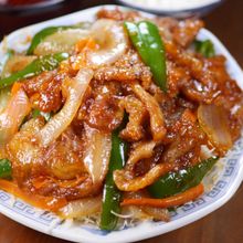 行列の定食屋さんの🍚うま辛スタミナ☆豚の生姜焼き定食🤩