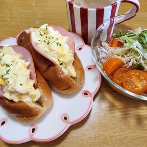 ナムディの作ってみた!投稿(マヨ玉サラダたっぷりな「エッグドッグ」)