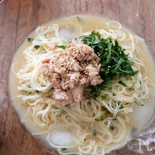 コク旨ハマる！ツナと大葉みそのぶっかけそうめん