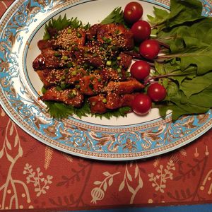 1383781の作ってみた!投稿(下味マヨでやわらかい♪豚ロース厚切り肉のヤンニョム風)