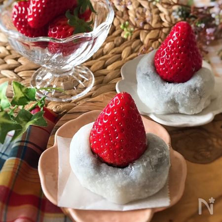 余った角もちを利用 電子レンジで簡単 いちご大福 By Maina 坂本真衣 レシピサイト Nadia ナディア プロの料理家のおいしいレシピ