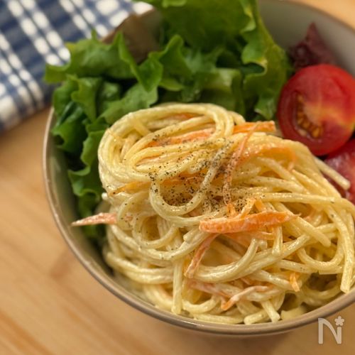 茹でて和えるだけ!にんじんスパサラ!
