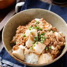 豆腐とひき肉の中華あんかけ丼【#包丁不要 #ヘルシー】