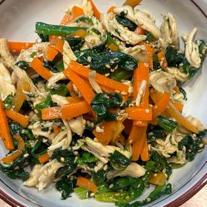 くだもの大好き🧡の作ってみた!投稿(【レンジで4分！ささみと野菜のごま和え】栄養たっぷり♡)