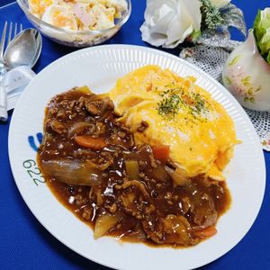 AKARI☆の作ってみた!投稿(オムカレー(我が家の定番ポークカレー))