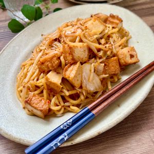 のりのり🐾🎀🤍の作ってみた!投稿(【厚揚げともやしのキムチ焼きそば】低コストで美味しい♡)