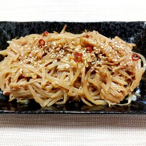 よっこの作ってみた!投稿(簡単！えのきともやしの甘辛炒め)