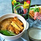 焼いた油揚げが香ばしい！柑橘醤油なべしゃぶ
