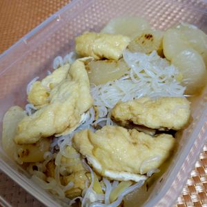 ヴェルの作ってみた!投稿(味しみしみあま～い☆🤩☆お揚げと白滝と大根の甘辛生姜煮💖)