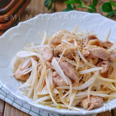 レンジで簡単！＊蒸し鶏と新玉ねぎの中華和え＊