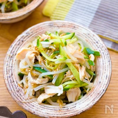 【ささみともやしのナムル】レンチンで簡単に作れる♫