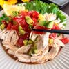 【格安鶏むね肉で】コロコロ夏野菜の中華風よだれ鶏