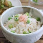 えんどう豆とタラコごはん