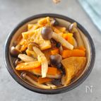 レンジにお任せ！【しめじとひら天の甘辛しょうが煮】