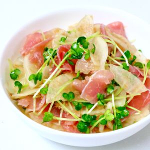まゆの作ってみた!投稿(大根と生ハム《デリ風♡旨ぽんサラダ》)