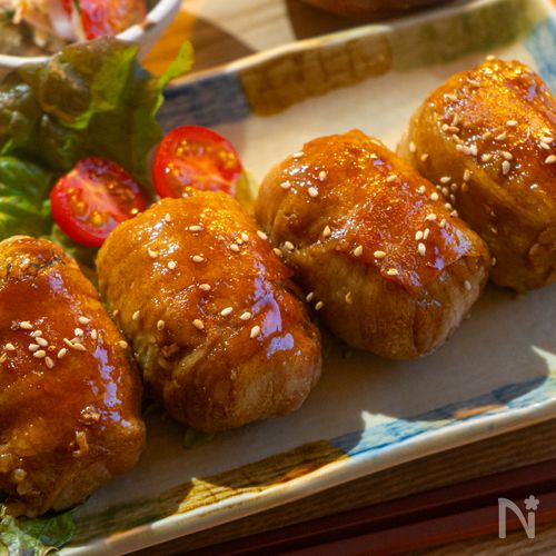 チーズと大葉入り♡絶品肉巻きおにぎり♪