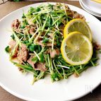 豚肉と豆苗のレモン醤油炒め