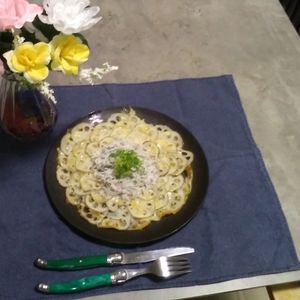 ayaneの作ってみた!投稿(〖 重ねて焼くだけ 〗れんこんチーズのしらすのせ)
