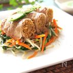 生姜肉巻き焼き蕎麦＆野菜炒め