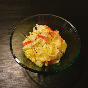りんの作ってみた!投稿(ポリ袋で揉むだけ！激旨♡春キャベツとカニカマの旨塩ごまサラダ)