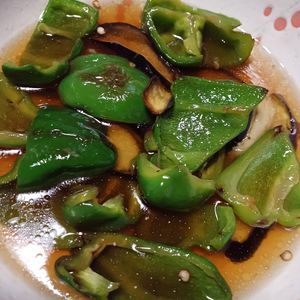 パーフェクトセルの作ってみた!投稿(【なすとピーマンのめんつゆ揚げ浸し】我が家の定番おかず！)