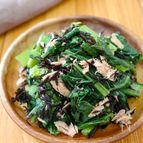 レンジで5分【小松菜とひじきのツナサラダ】さっぱり美味しい♩
