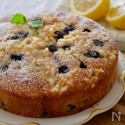 米粉で混ぜるだけ！【ブルーベリーアーモンドケーキ】