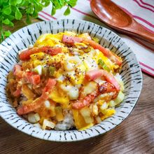 とろとろ!白ネギとベーコンエッグごはん