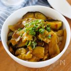 『なすと豚肉の和風カレーあんかけ丼』スパイシーな夏どんぶり♫