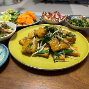 ふたり晩酌の作ってみた!投稿(スタミナ系節約おかず♡『レバニラ風厚揚げ』調味料オール1☆)