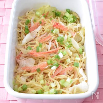 カニかまぼこのオイスターソース焼きそば　作り置きレシピ