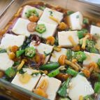 豆腐１丁ペロリ！【オクラとなめこのねばトロ漬け豆腐】