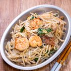 海老と豚肉の玉子もやし炒め
