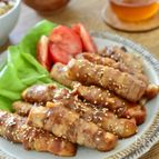 [痩せたい時の厚揚げの肉巻き]ポン酢タレがご飯に合う！