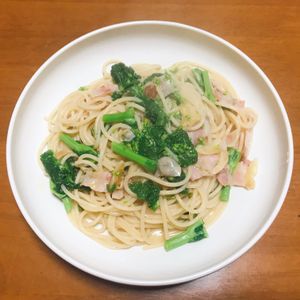 Nao★彡の作ってみた!投稿(【10分でできる！】菜の花とベーコンの和風パスタ)