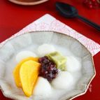 【簡単おやつ】モチモチ豆腐白玉入り！甘酒汁粉
